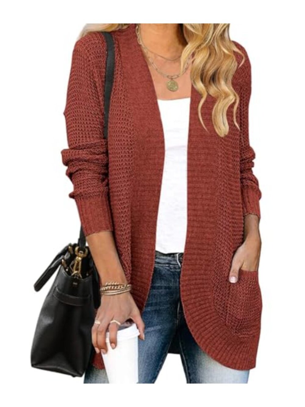 Women's Open Front Lightweight Soft Knit Cardigan Sweater Fall Winter Outerwear